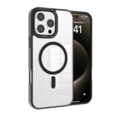 Coque en Silicone avec MagSafe iPhone 16 Pro Max Transparente (Devia) Noir — ECO · Smarty Paris 18e